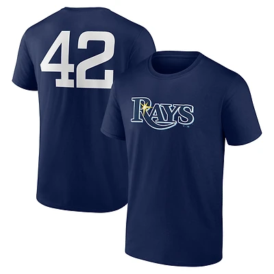 Men's Navy Tampa Bay Rays Jackie Robinson Day Name & Number T-Shirt