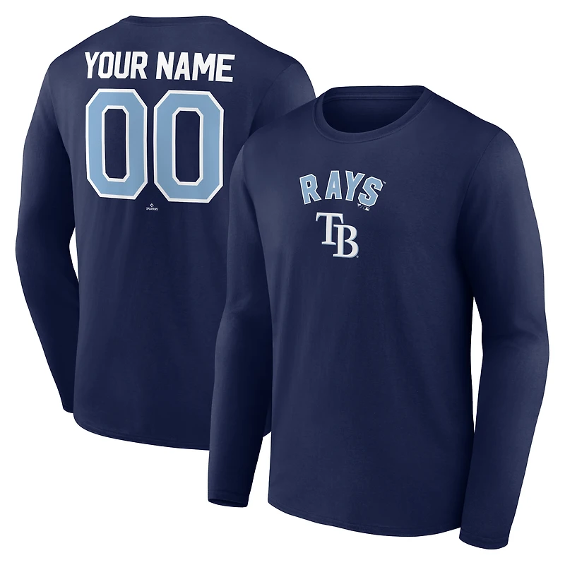 Men's Navy Tampa Bay Rays Winning Streak Custom Long Sleeve T-Shirt