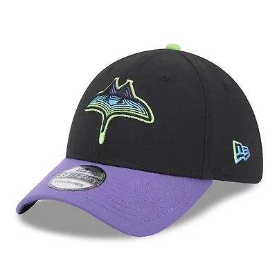 Casquette Flex Fit 39THIRTY New Era pour hommes, noire, Tampa Bay Rays 2024 City Connect