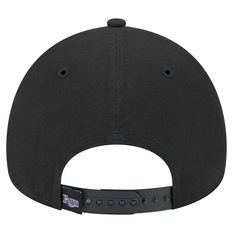 Casquette ajustable New Era 9FORTY A-Frame noire des Tampa Bay Rays pour homme