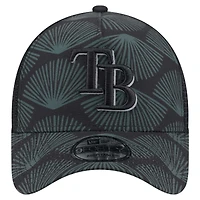 Casquette ajustable New Era 9FORTY A-Frame Trucker noire des Tampa Bay Rays pour homme