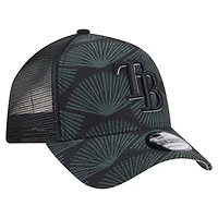 Casquette ajustable New Era 9FORTY A-Frame Trucker noire des Tampa Bay Rays pour homme