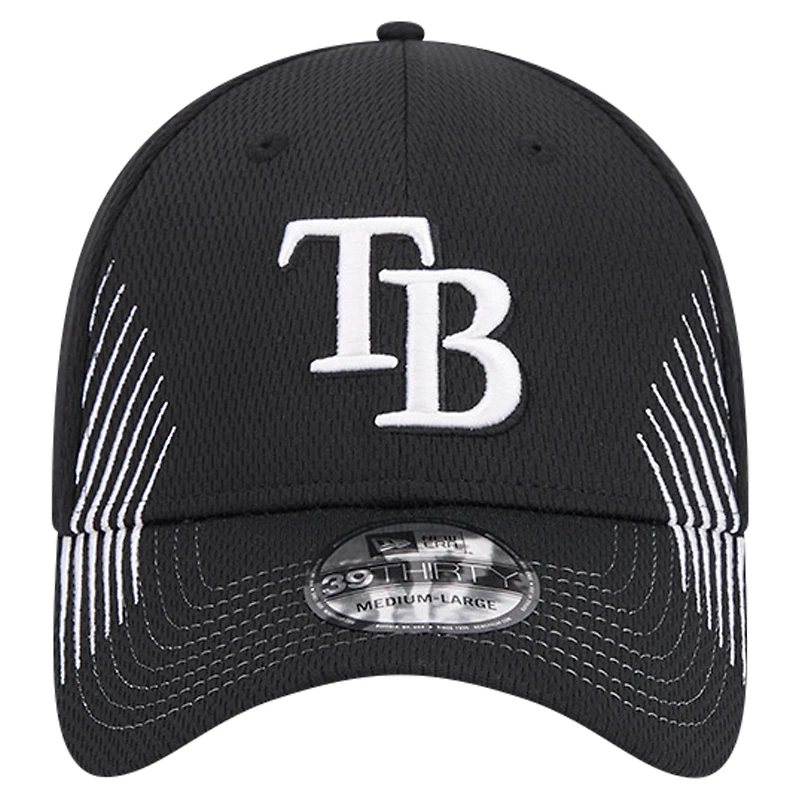 Casquette flexible Active Dash Mark 39THIRTY des Rays de Tampa Bay New Era pour hommes, noire