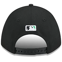 Casquette ajustable New Era noire 9FORTY M-Crown pour homme, style Temple de la renommée du baseball des Rays de Tampa Bay