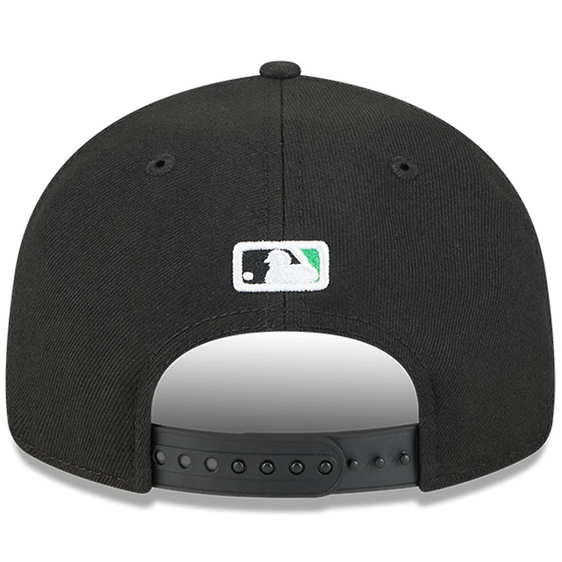 Casquette ajustable New Era noire 9FIFTY pour homme, motif rétro du Temple de la renommée baseball des Rays Tampa Bay