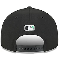 Casquette ajustable New Era noire 9FIFTY pour homme, motif rétro du Temple de la renommée baseball des Rays Tampa Bay