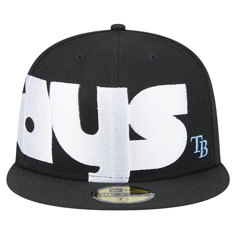 Casquette ajustée 59FIFTY sous-visière à carreaux Tampa Bay Rays New Era pour homme noire