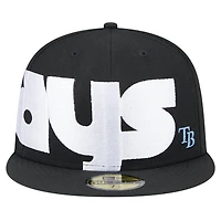 Casquette ajustée 59FIFTY sous-visière à carreaux Tampa Bay Rays New Era pour homme noire