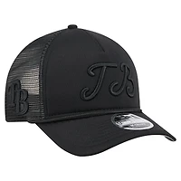 Casquette camionneur ajustable New Era noire Tampa Bay Rays City Initial 9FORTY A-Frame M-Crown pour homme