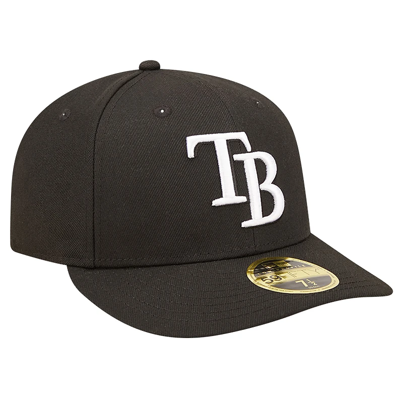 Men's New Era Black Tampa Bay Rays Low Profile 59FIFTY Fitted Hat