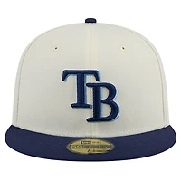 Casquette ajustée New Era 59FIFTY Chrome pour homme des Tampa Bay Rays de couleur crème