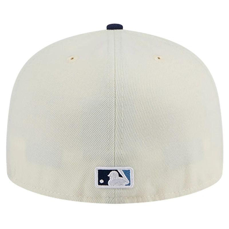 Casquette ajustée New Era 59FIFTY Chrome pour homme des Tampa Bay Rays de couleur crème