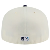 Casquette ajustée New Era 59FIFTY Chrome pour homme des Tampa Bay Rays de couleur crème