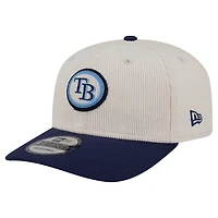 Casquette ajustable New Era 9SEVENTY crème Tampa Bay Rays pour homme