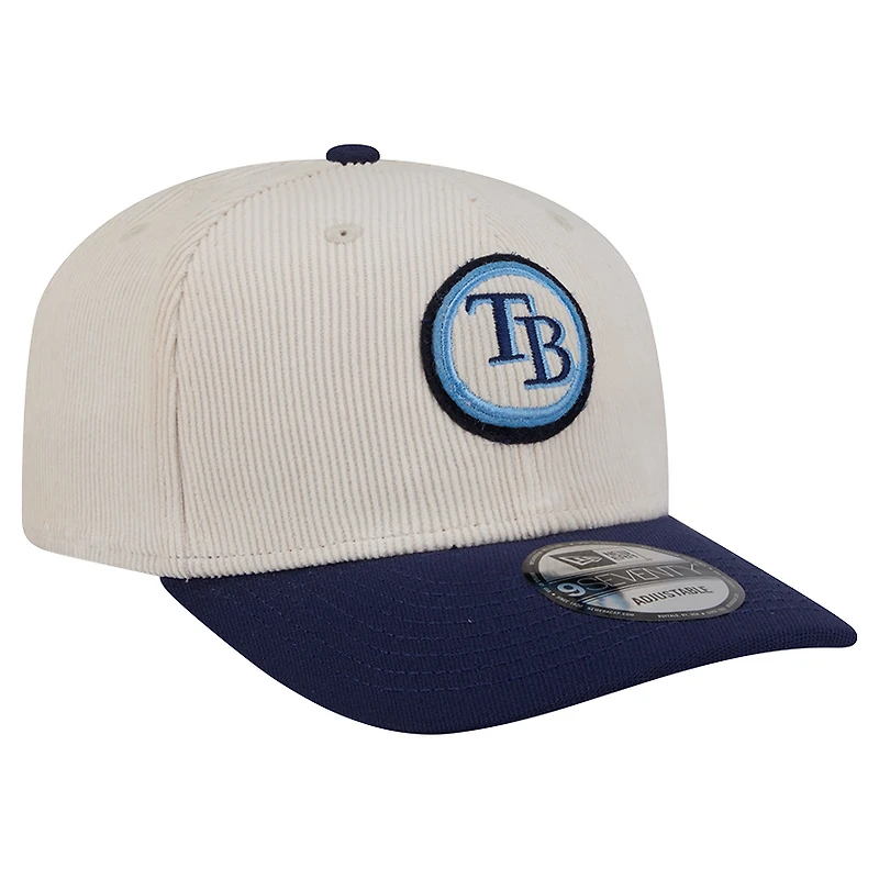 Casquette ajustable New Era 9SEVENTY crème Tampa Bay Rays pour homme