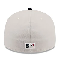 Casquette ajustée 59FIFTY à profil bas du 4 juillet New Era pour hommes, kaki/noir, Tampa Bay Rays 2024