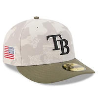 Casquette ajustée 59FIFTY pour homme New Era beige clair/olive Tampa Bay Rays 2025 Armed Forces Day