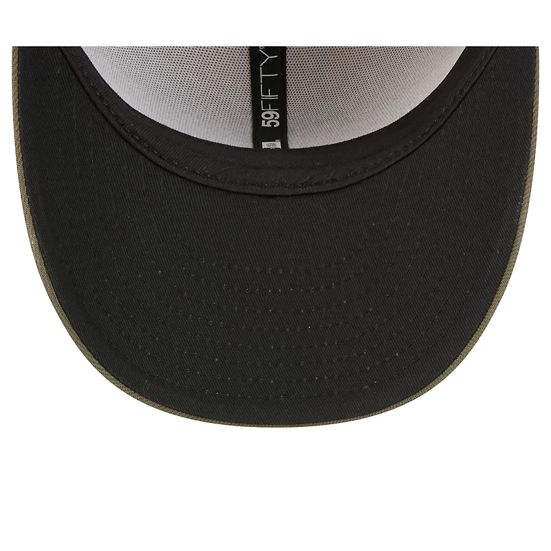 Casquette ajustée 59FIFTY pour homme New Era beige clair/olive Tampa Bay Rays 2025 Armed Forces Day