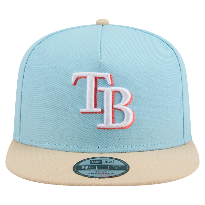 Men's New Era  Light Blue/Light Beige Tampa Bay Rays Color Pack A-Frame 9FIFTY Snapback Hat