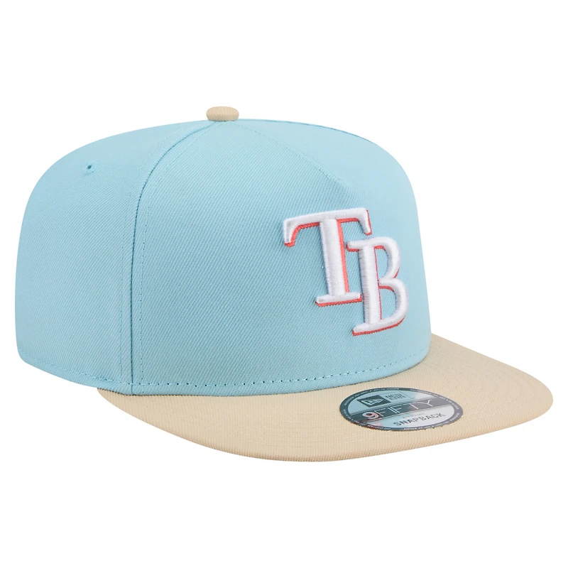Men's New Era  Light Blue/Light Beige Tampa Bay Rays Color Pack A-Frame 9FIFTY Snapback Hat
