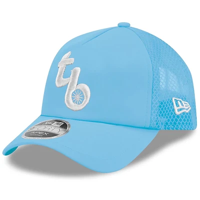 Casquette ajustable New Era Apex 9FORTY bleu clair pour homme, Tampa Bay Rays, saison 2026, modèle alternatif d'entraînement.