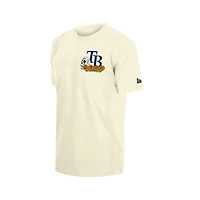 Men's New Era Natural Tampa Bay Rays Dia de los Muertos Sugar Skull T-Shirt
