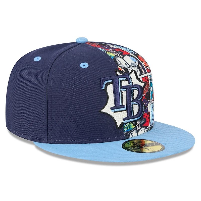 Casquette ajustée New Era 59FIFTY bleu marine/bleu clair Tampa Bay Rays 2025 MLB Players' Weekend pour homme