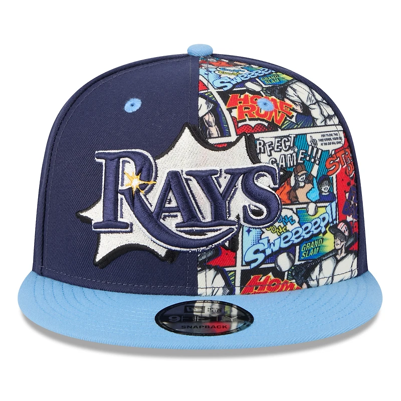 Casquette snapback 9FIFTY bleu marine/bleu clair New Era pour homme, Tampa Bay Rays, MLB Players' Weekend 2025