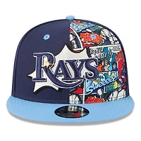 Casquette snapback 9FIFTY bleu marine/bleu clair New Era pour homme, Tampa Bay Rays, MLB Players' Weekend 2025