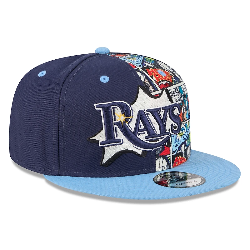 Casquette snapback 9FIFTY bleu marine/bleu clair New Era pour homme, Tampa Bay Rays, MLB Players' Weekend 2025
