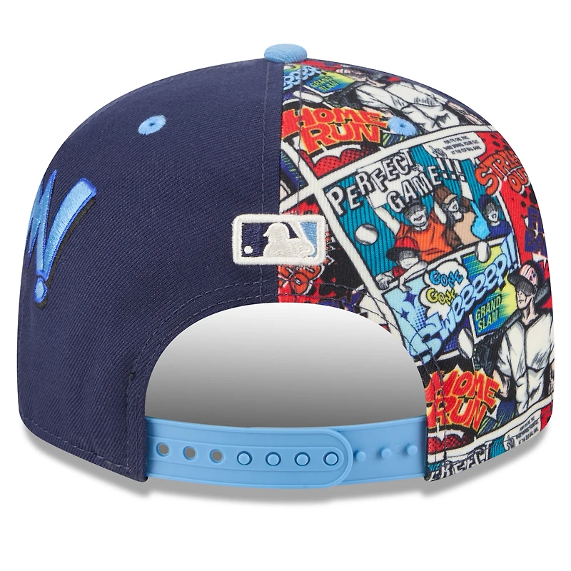 Casquette snapback 9FIFTY bleu marine/bleu clair New Era pour homme, Tampa Bay Rays, MLB Players' Weekend 2025