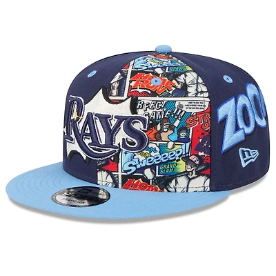 Casquette snapback 9FIFTY bleu marine/bleu clair New Era pour homme, Tampa Bay Rays, MLB Players' Weekend 2025