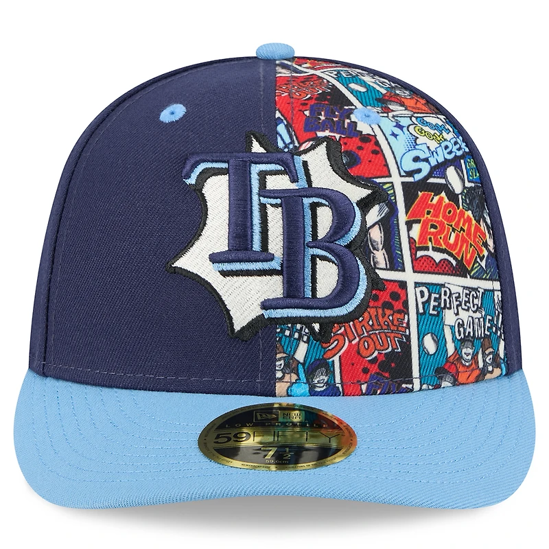 Men's New Era Navy/Light Blue Tampa Bay Rays 2025 MLB Diamond Hero Edition Low Profile 59FIFTY Fitted Hat