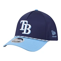 Casquette New Era Flex 39THIRTY pour homme, bleu marine/bleu clair, Tampa Bay Rays, modèle Rope M-Crown A-Frame