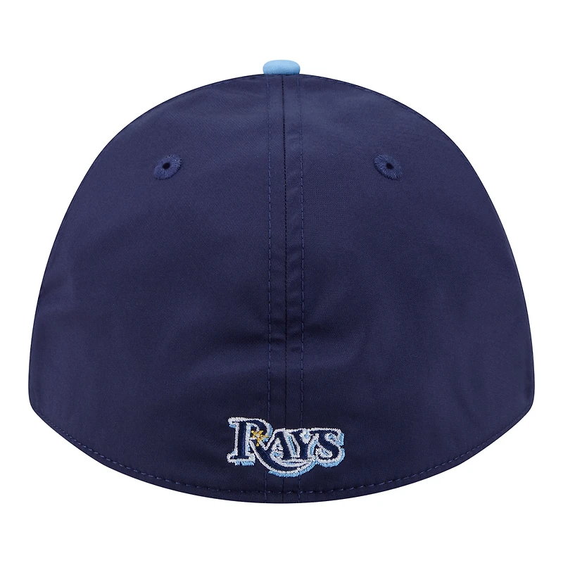 Casquette New Era Flex 39THIRTY pour homme, bleu marine/bleu clair, Tampa Bay Rays, modèle Rope M-Crown A-Frame