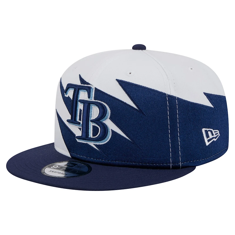 Casquette Snapback Jagged 9FIFTY pour homme New Era bleu marine/blanc Tampa Bay Rays