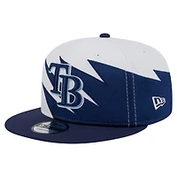 Casquette Snapback Jagged 9FIFTY pour homme New Era bleu marine/blanc Tampa Bay Rays
