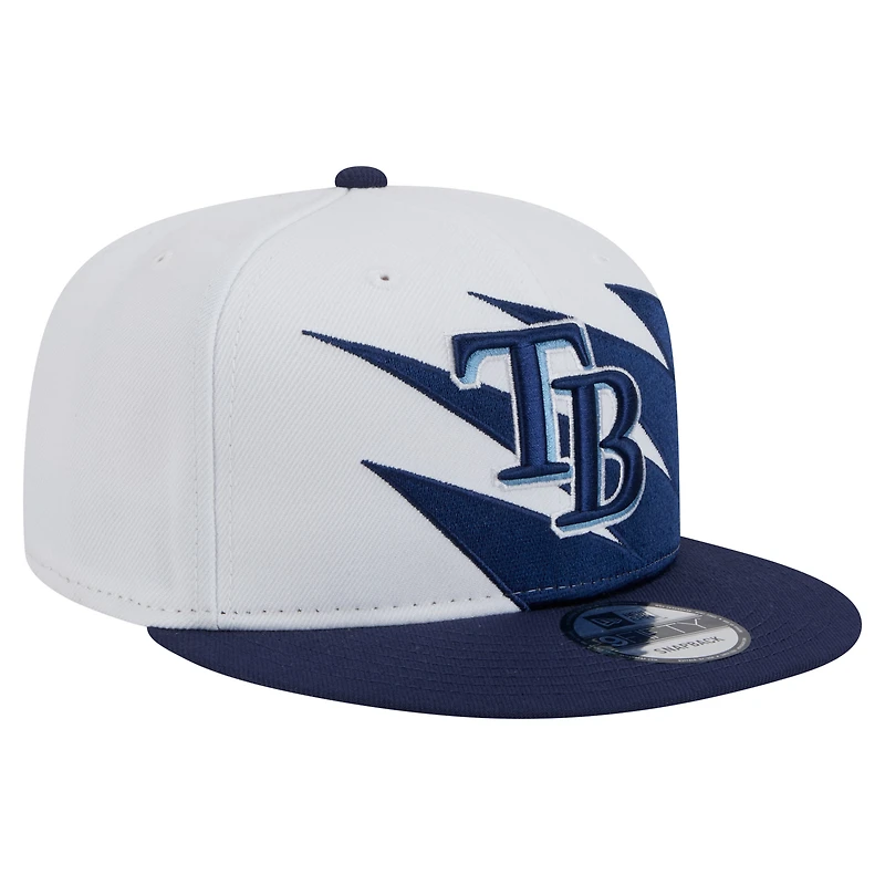Casquette Snapback Jagged 9FIFTY pour homme New Era bleu marine/blanc Tampa Bay Rays