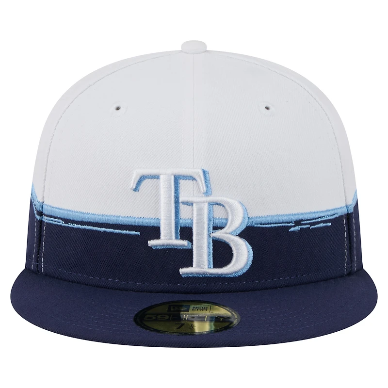 Casquette ajustée 59FIFTY Paint Stroke des Rays de Tampa Bay pour homme New Era bleu marine/blanc