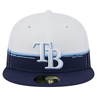 Casquette ajustée 59FIFTY Paint Stroke des Rays de Tampa Bay pour homme New Era bleu marine/blanc