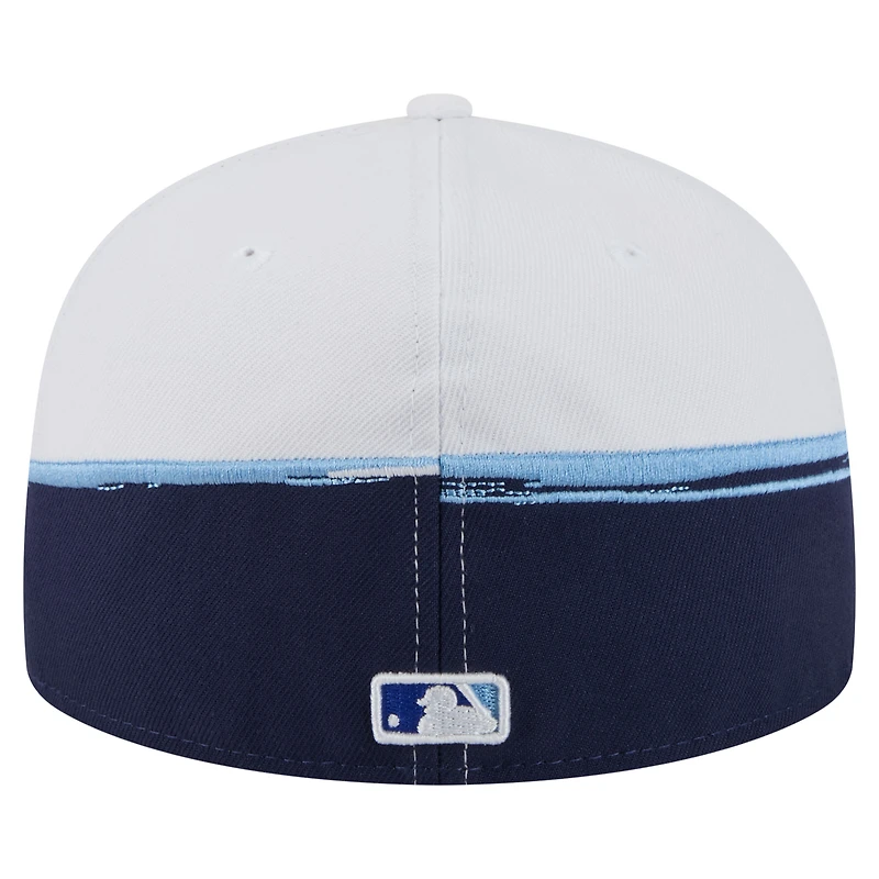 Casquette ajustée 59FIFTY Paint Stroke des Rays de Tampa Bay pour homme New Era bleu marine/blanc