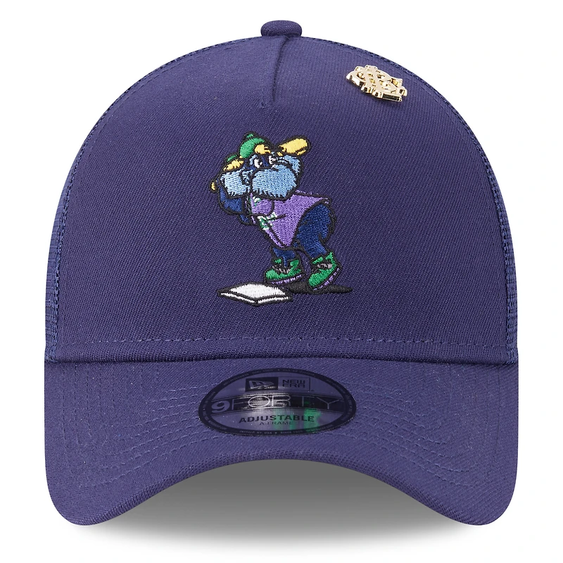 Men's New Era  Navy Tampa Bay Rays 2025 Big League Chew A-Frame 9FORTY Adjustable Trucker Hat