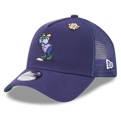 Casquette camionneur ajustable New Era bleu marine Tampa Bay Rays 2025 Big League Chew A-Frame 9FORTY pour homme