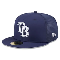 Casquette ajustée New Era bleu marine Tampa Bay Rays 2026 pour homme, modèle 59FIFTY.