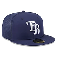 Casquette ajustée New Era bleu marine Tampa Bay Rays 2026 pour homme, modèle 59FIFTY.