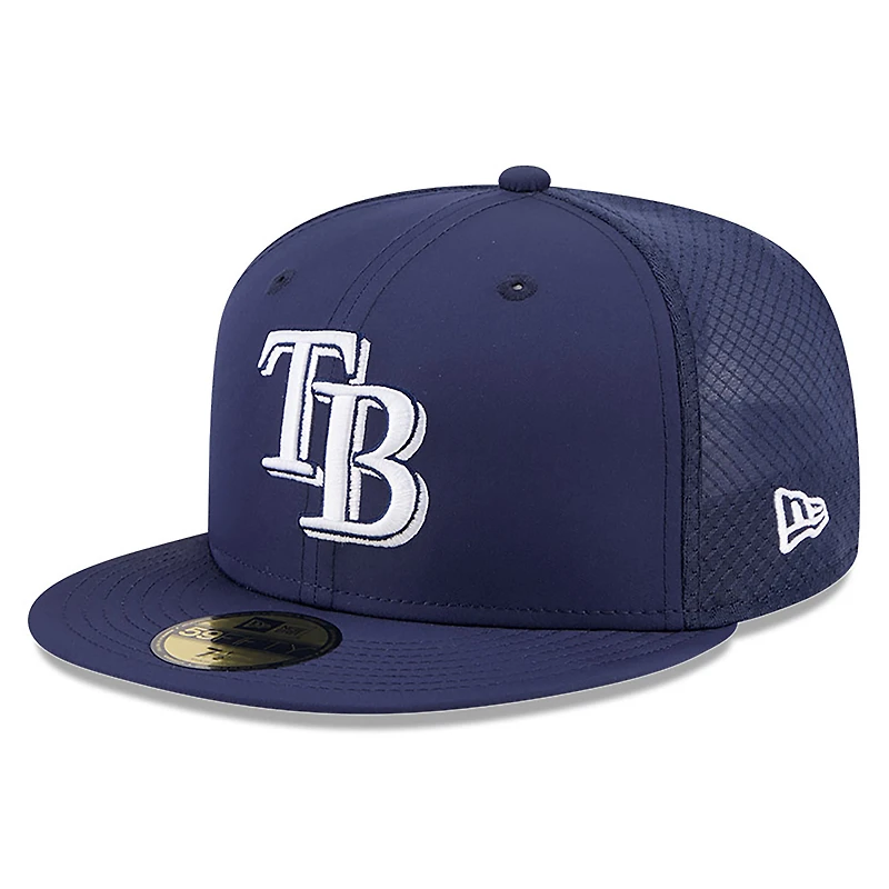 Casquette ajustée New Era bleu marine Tampa Bay Rays 2026 pour homme, modèle 59FIFTY.