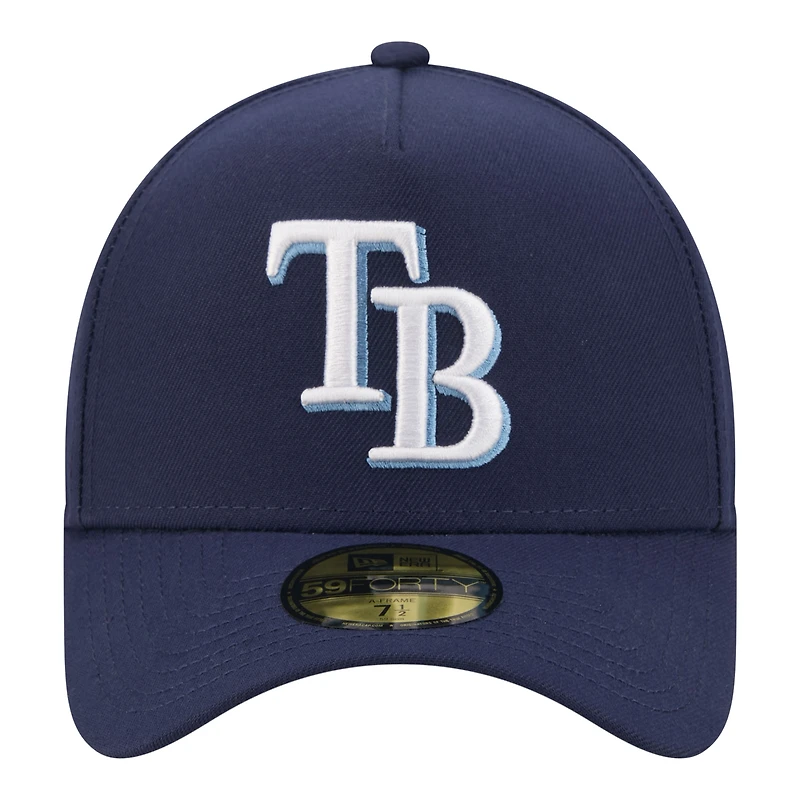 Men's New Era  Navy Tampa Bay Rays A-Frame 59FORTY Fitted Hat