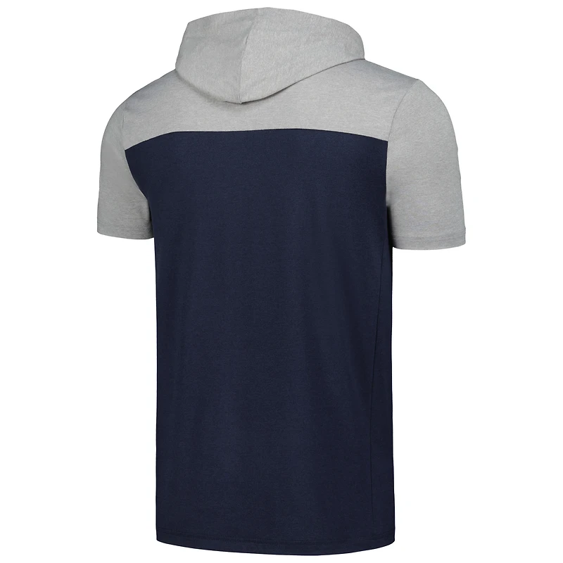 T-shirt à capuche brossé actif New Era pour hommes, bleu marine, Tampa Bay Rays