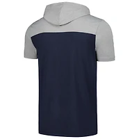 T-shirt à capuche brossé actif New Era pour hommes, bleu marine, Tampa Bay Rays