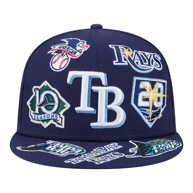 Men's New Era  Navy Tampa Bay Rays All Over 59FIFTY Fitted Hat